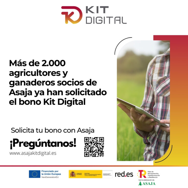 Más de 2.000 agricultores y ganaderos socios de Asaja ya han solicitado el bono Kit Digital, sumando más de 6 millones de euros
