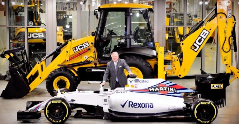JCB firma un acuerdo estratégico con WILLIAMS MARTINI RACING, para que sus ventas vayan a toda velocidad