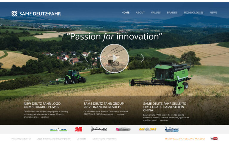 Nueva página web corporativa del Grupo SAME DEUTZ-FAHR