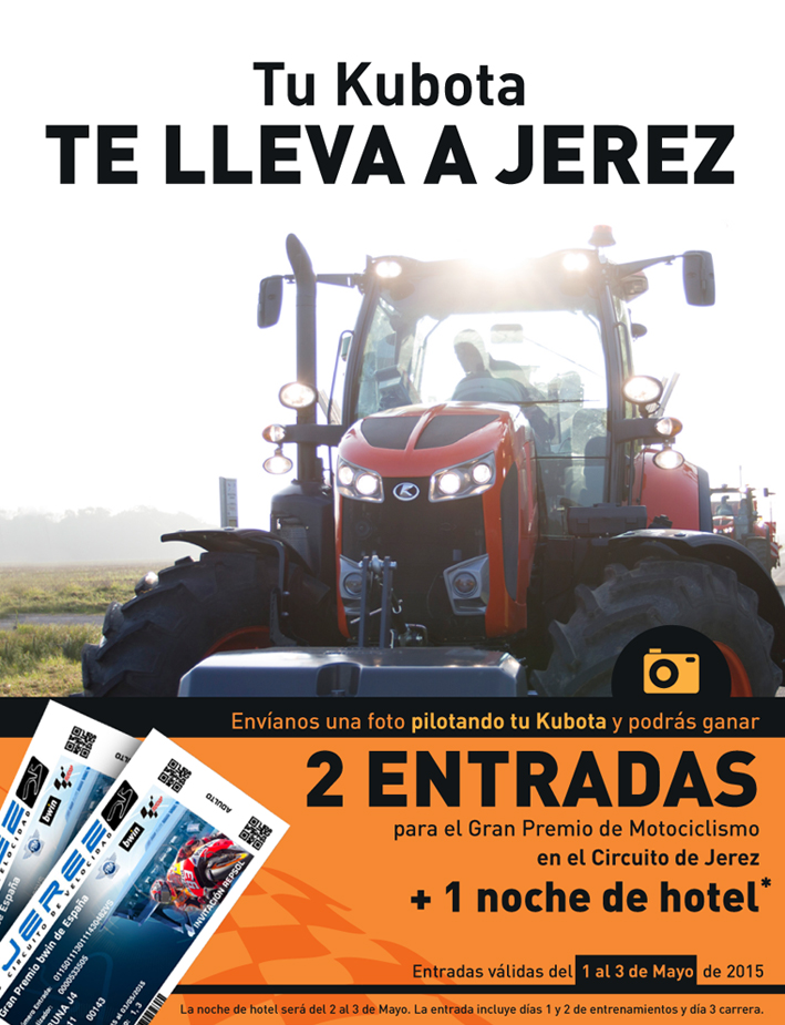 Kubota España te invita al campeonato del mundo GP en Jerez.