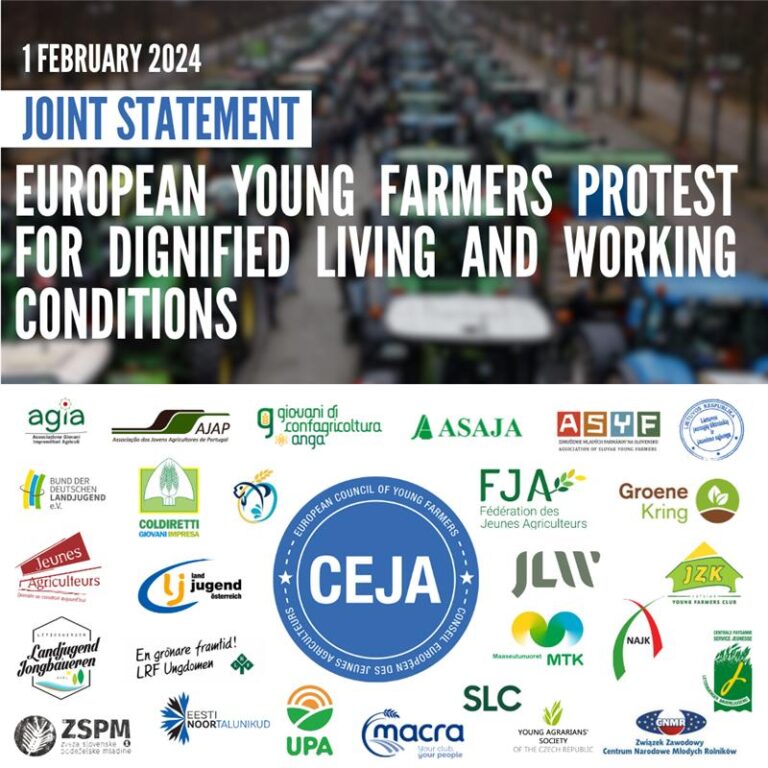 Los jóvenes agricultores europeos protestan por unas condiciones de vida y de trabajo dignas
