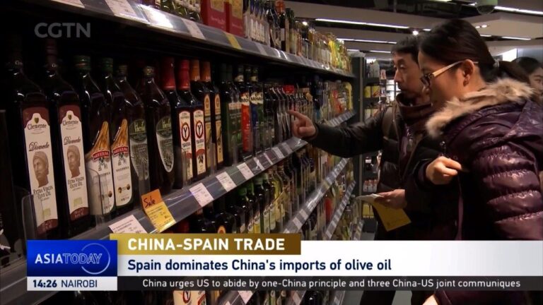 El canal chino público de televisión CGTN se hace eco del espectacular liderazgo de los Aceite de Oliva de España en este mercado