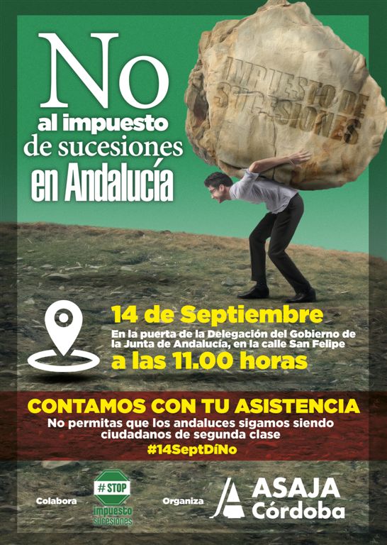 Asaja Córdoba organizará una protesta contra el impuesto de sucesiones para el 14 de septiembre