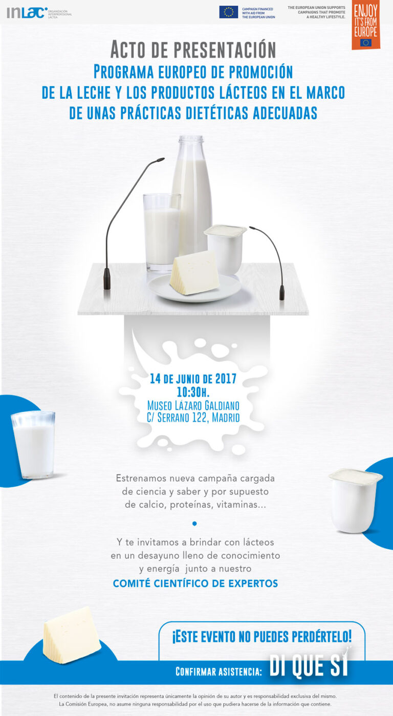 La Unión Europea fomenta el consumo de leche y productos lácteos en el marco de unas prácticas dietéticas adecuadas