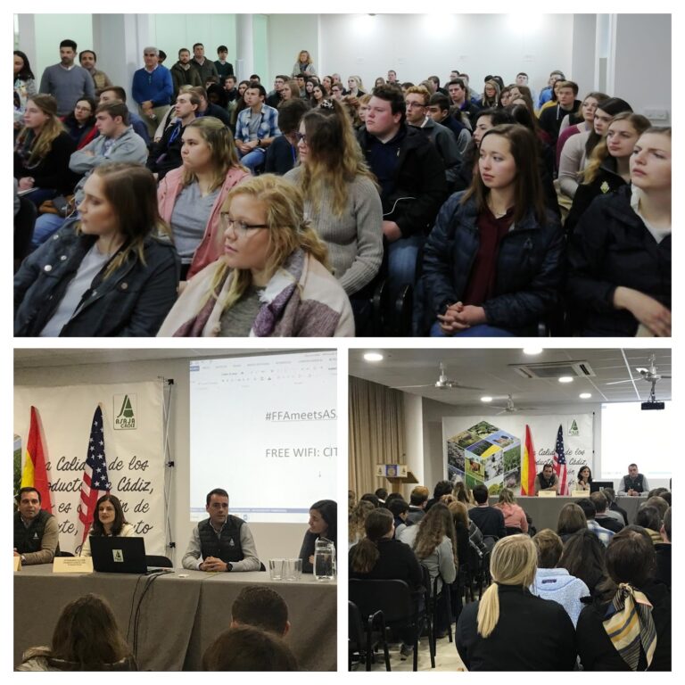 Encuentro de Asaja Cádiz con estudiantes de las asociación de futuros agricultores de EEUU