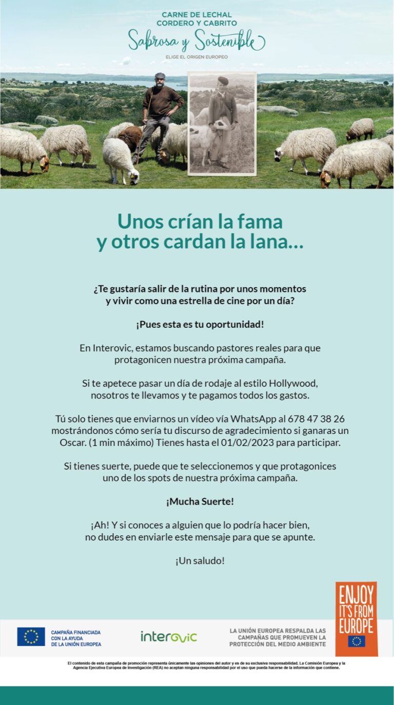 Interovic busca pastores reales para que protagonicen su próxima campaña..