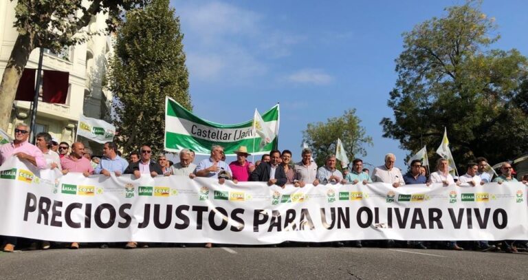 Miles de agricultores exigieron el jueves en Madrid precios justos por un olivar vivo