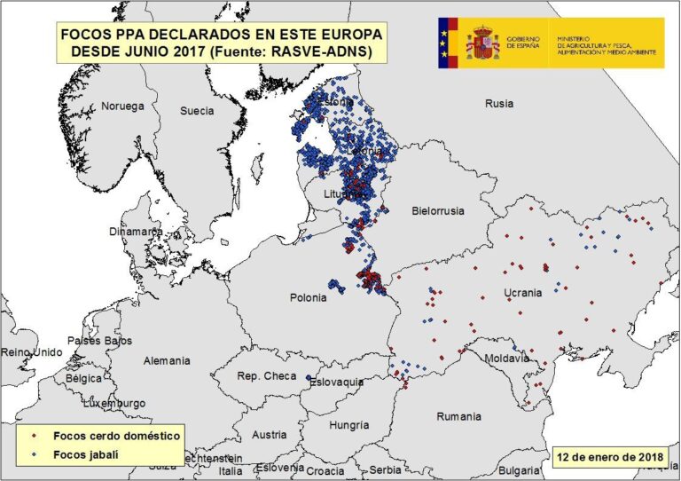 Modificación de la Decisión de Ejecución 2014/709/UE, sobre medidas de control zoosanitarias relativas a la peste porcina africana en determinados Estados miembros.