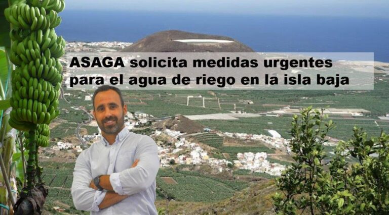 Asaga Canarias alerta de la falta de agua de riego, especialmente en la Isla Baja