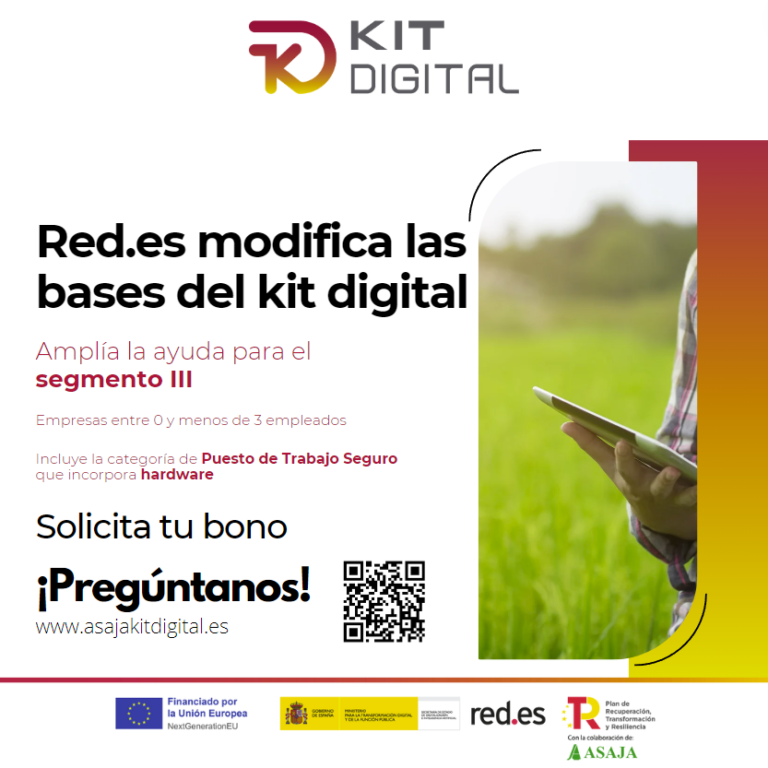Red.es modifica las bases de Kit Digital y amplía la ayuda para autónomos, agricultores y ganaderos