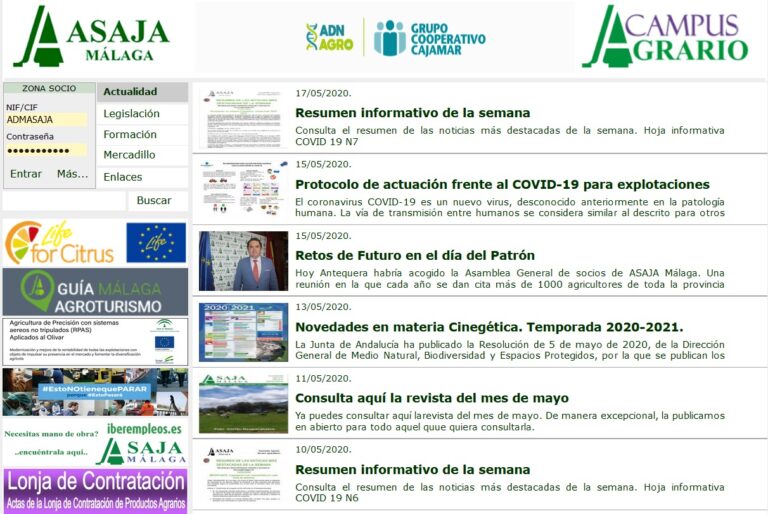 Asaja Málaga pone en marcha Campus Agrario, plataforma de e-learning dirigida al sector primario