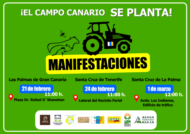 El sector agrario sale a protestar el    bajo el lema ‘El Campo Canario se planta’