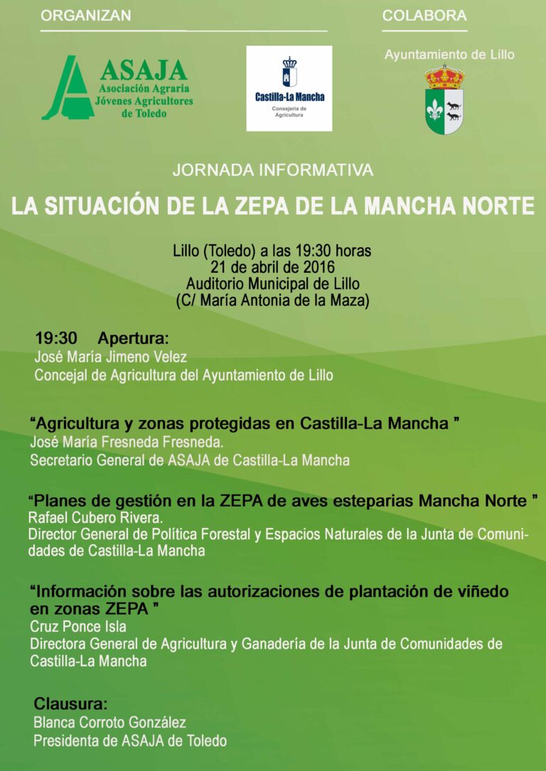ASAJA Toledo demanda que se autoricen las plantaciones de viñedo en zonas ZEPA que fueron aprobadas en 2015