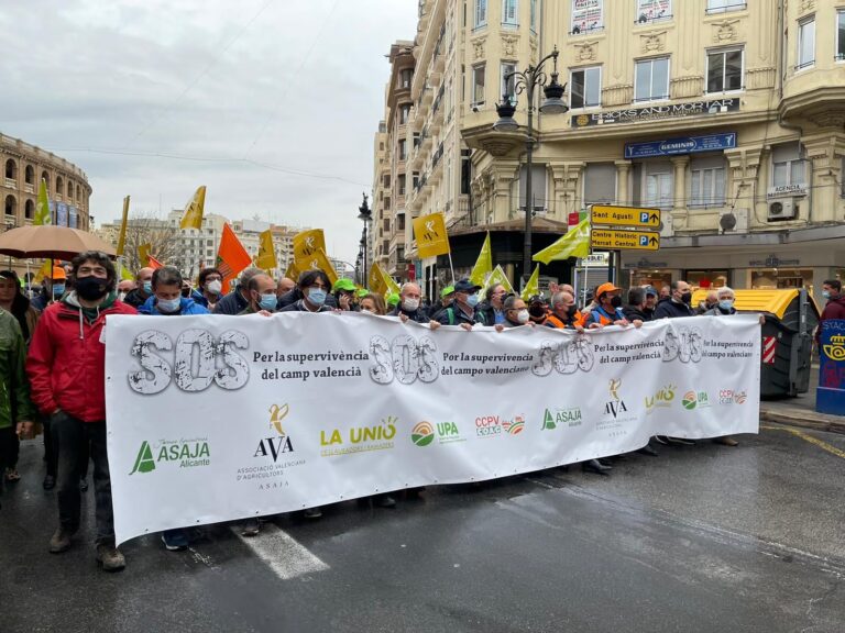 Asaja Alicante acude a la manifestación de Valencia en apoyo de los agricultores y ganaderos de la Comunidad Valenciana