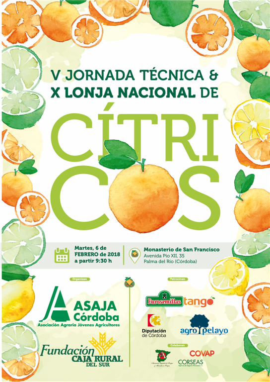 Asaja Córdoba, Palma del Río acogerá la X Lonja Nacional de Cítricos