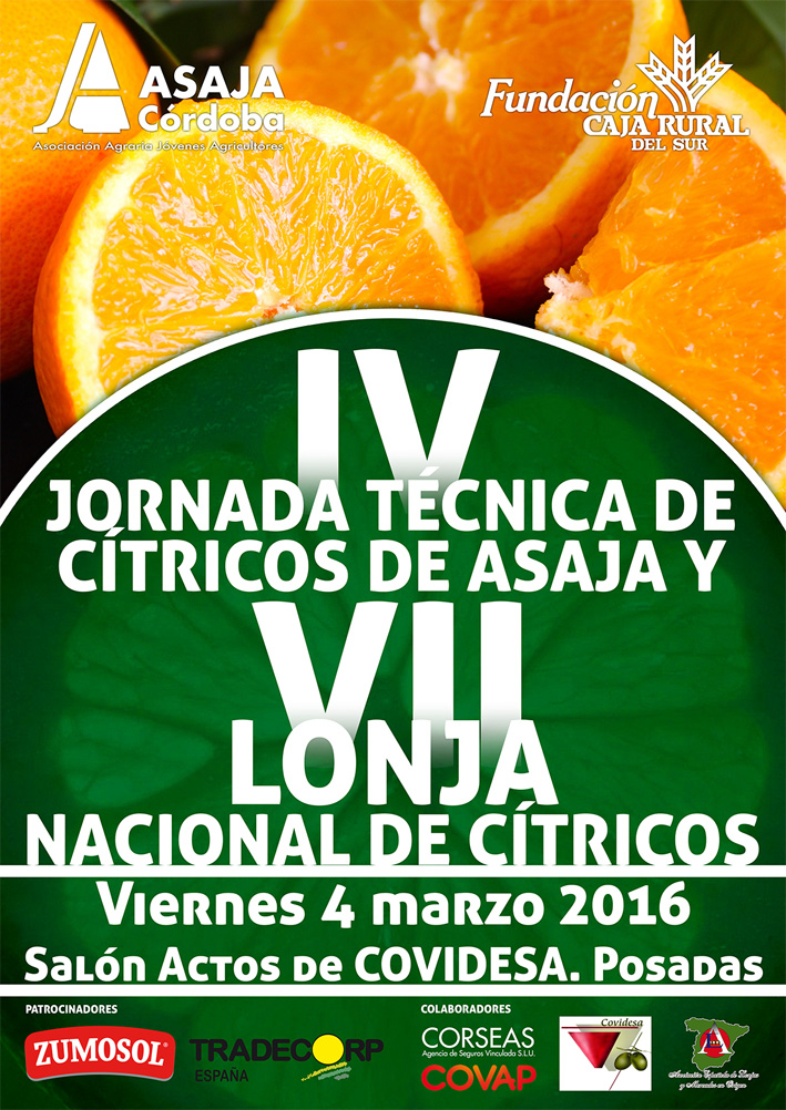 Asaja córdoba bordará en su IV Jornada de Cítricos las nuevas variedades y el aprovechamiento agrícola de las algas en el sector