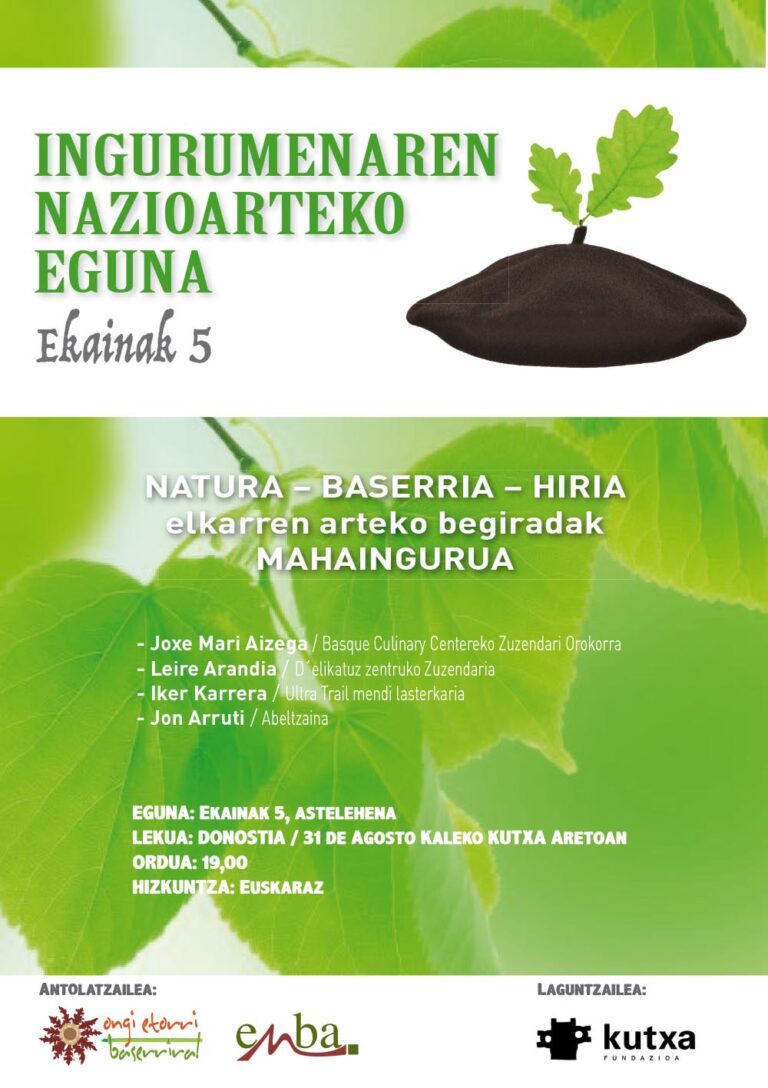 ENBA. Celebramos el Día Internacional del Medio Ambiente con la mesa redonda “NATURALEZA, CASERIO y CIUDAD, miradas entrelazadas