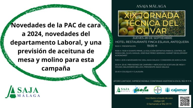 Más de 300 agricultores participan en la XIX la Jornada Técnica de Olivar convocada por Asaja Málaga