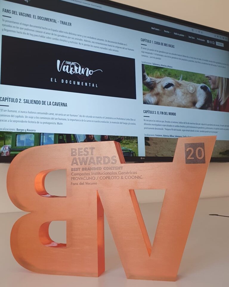 PROVACUNO recibe la Medalla de Oro en los 19º Best Awards de Alimentaria 2020 por ‘Fans del Vacuno’