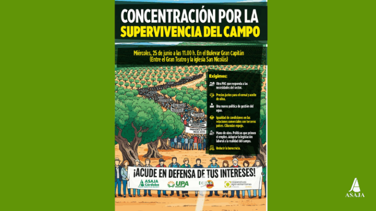 ASAJA convoca una gran concentración en Córdoba por la supervivencia del campo