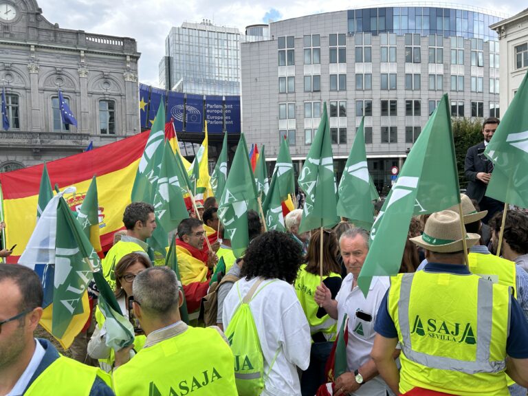Cientos de agricultores españoles se movilizan en Bruselas contra los recortes de la PAC