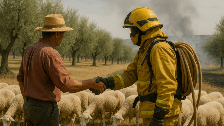 ASAJA destaca el papel clave de agricultores y ganaderos en la lucha contra los incendios y exige un giro en las políticas forestales