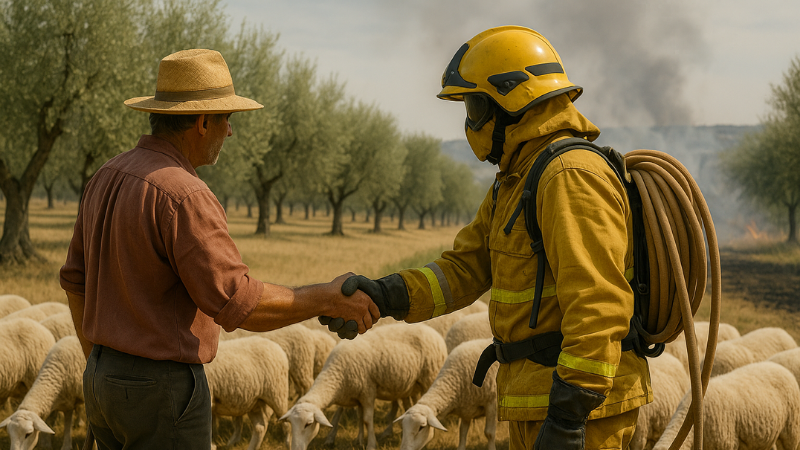ASAJA destaca el papel clave de agricultores y ganaderos en la lucha contra los incendios y exige un giro en las políticas forestales