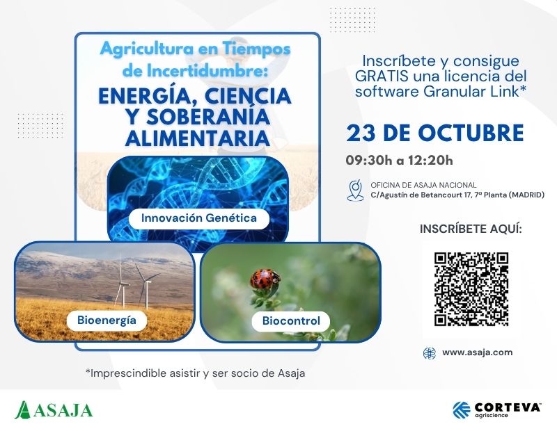 Jornada ASAJA-CORTEVA: Agricultura en tiempos de incertidumbre: energía, ciencia y soberanía alimentaria