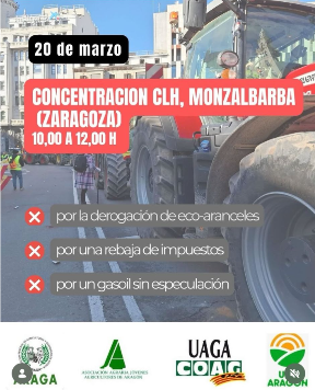 Movilización del sector agrario en Zaragoza contra la especulación del gasóleo y la presión fiscal