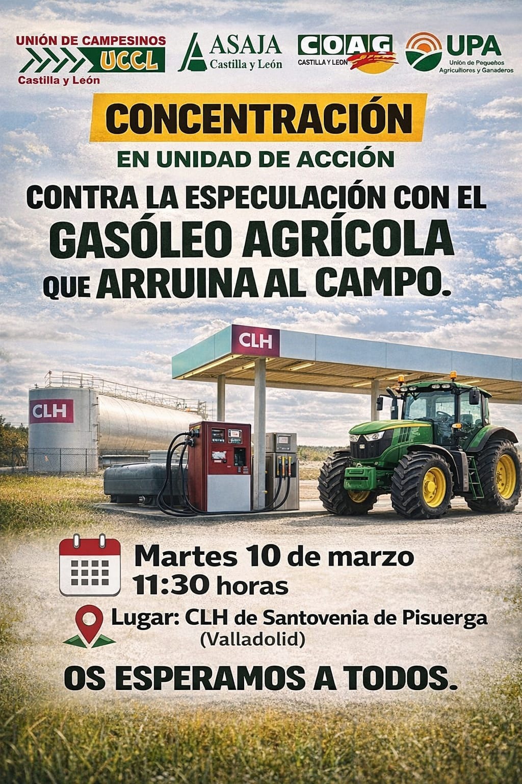 Concentración contra el freno de suministro y la especulación con el gasóleo agrícola