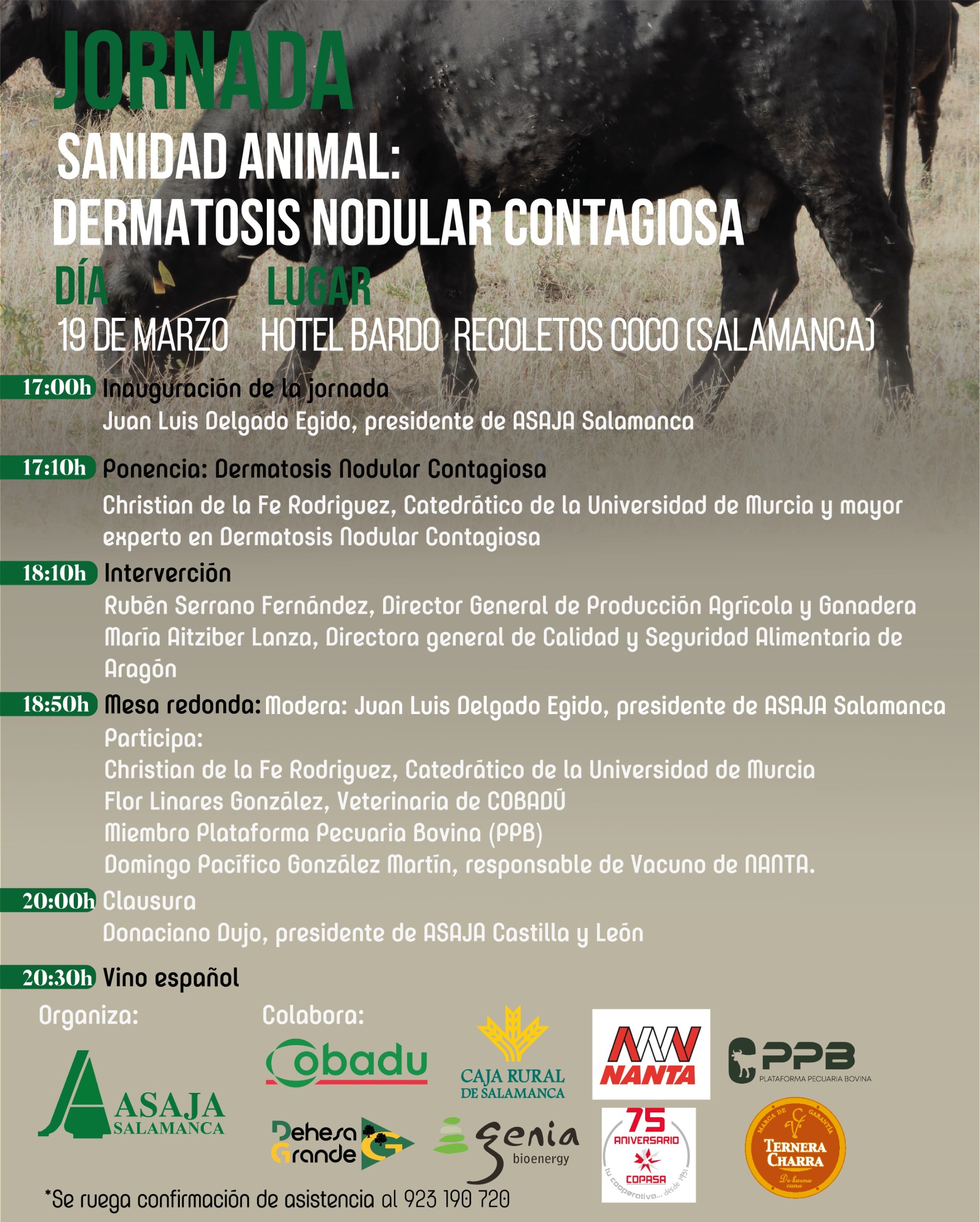 ASAJA Salamanca. Jornada sanidad animal dermatosis nodular contagiosa