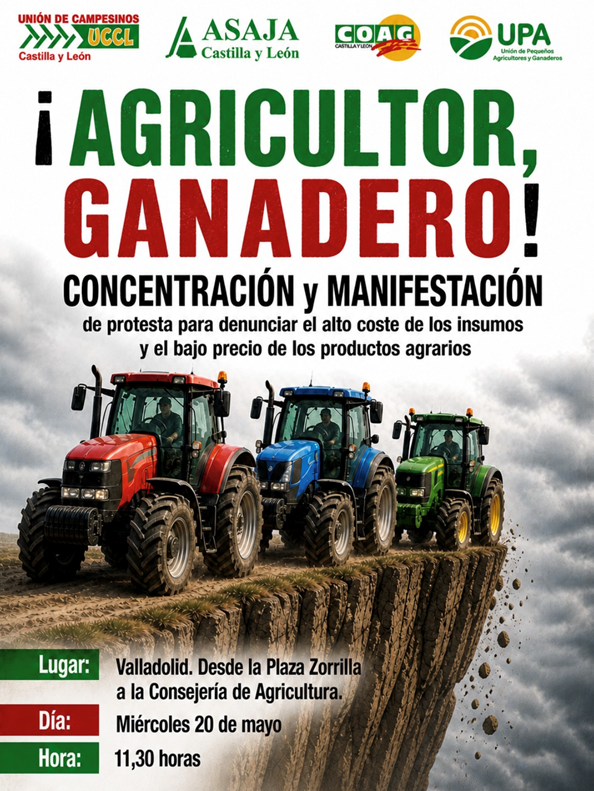 Movilización del sector agrario en Valladolid por la rentabilidad del campo y la bajada de costes