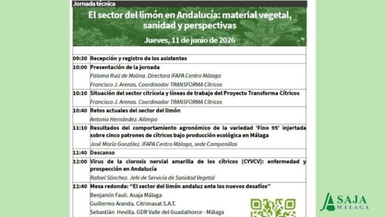 ASAJA Málaga participará en una jornada clave sobre el futuro del sector del limón en Andalucía