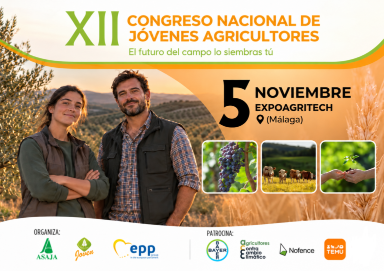 Málaga reúne el 5 de noviembre a los jóvenes del campo español en el XII Congreso Nacional de Jóvenes Agricultores