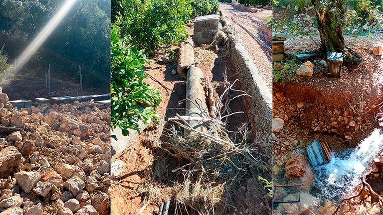 ASAJA Alicante alerta de los graves daños agrarios de la DANA Adam en la Marina Alta, con más de mil colmenas arrasadas